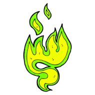 green fire symbol cartoon N4