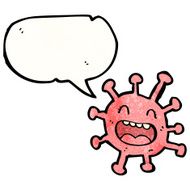 cartoon germ with speech bubble N13