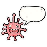 cartoon germ with speech bubble N14