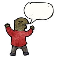 cartoon bald man with speech bubble N8