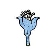 blue flower cartoon N9