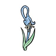blue flower cartoon N11