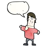 cartoon friendly man with speech bubble N27