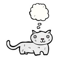 cartoon cat with thought bubble N135