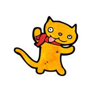 cartoon cat wearing scarf N2
