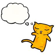 cartoon little cat with thought bubble N2