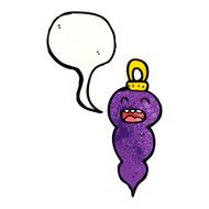 cartoon christmas bauble with speech bubble N4