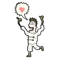 cartoon crazy man in straight jacket N6