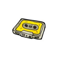 retro cassette tape cartoon character N3