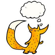 cartoon fox with thought bubble N33