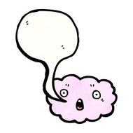 cartoon cloud with speech bubble N46
