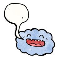 cartoon cloud with speech bubble N48