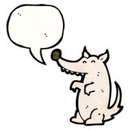 cartoon wolf with speech bubble N49