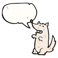 cartoon wolf with speech bubble N51