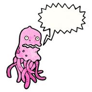 cartoon jellyfish with speech bubble N6