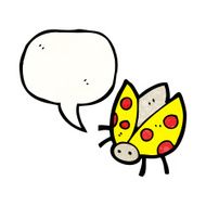 cartoon ladybug with speech bubble N4