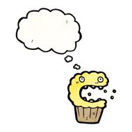 cartoon cupcake with thought bubble N8