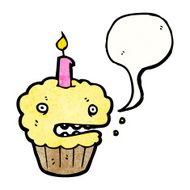 cartoon cupcake with speech bubble N24