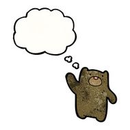 cartoon little bear with thought bubble N2