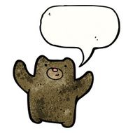 cartoon little bear with speech bubble N2