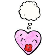 cartoon love heart with thought bubble N4