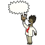 cartoon shouting businessman N3