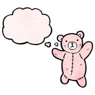 cartoon teddy bear with thought bubble N185