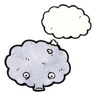 cartoon cloud with thought bubble N25