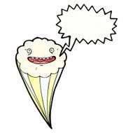 retro cloud cartoon character with speech bubble N5
