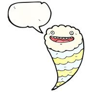 retro cloud cartoon character with speech bubble N6