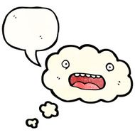 retro cloud cartoon character with speech bubble N7
