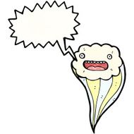retro cloud cartoon character with speech bubble N8