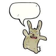 cartoon rabbit with speech bubble N132