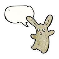 cartoon rabbit with speech bubble N133