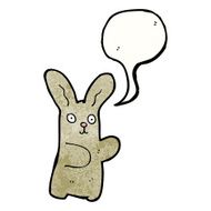 cartoon rabbit with speech bubble N134