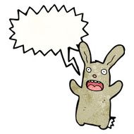 cartoon rabbit with speech bubble N136