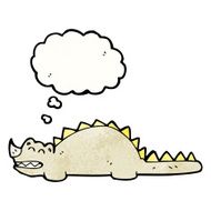 cartoon dinosaur with thought bubble N46