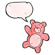 cartoon waving teddy bear N32