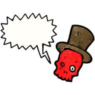 cartoon talking skull in top hat N4