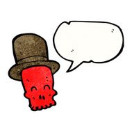 cartoon talking skull in top hat N5
