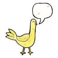 cartoon pigeon with speech bubble N4