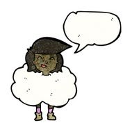 cartoon girl in cloud N2