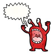cartoon monster with speech bubble N67