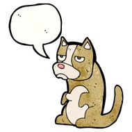 cartoon grumpy little dog N13
