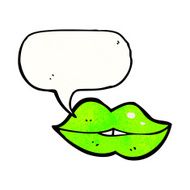 cartoon talking green halloween lips N2