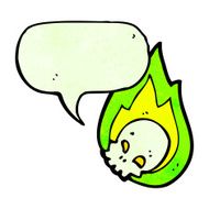 flaming skull cartoon N20