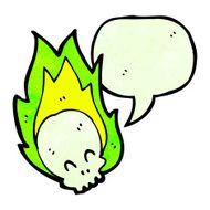 flaming skull cartoon N21