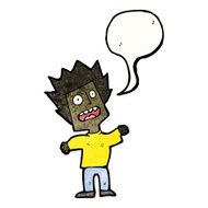 cartoon stressed boy with speech bubble N13