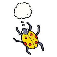 cartoon ladybug with thought bubble N5