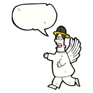 cartoon angel with speech bubble N14